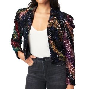 Blank NYC XS sequin NYE blazer
Cover Girl Sequined Puff-Sleeve Jacket